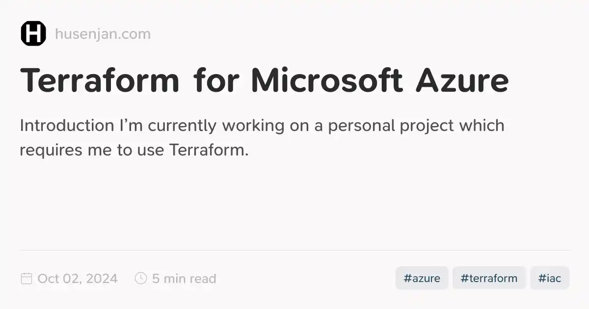 Terraform for Microsoft Azure