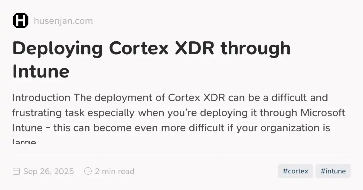 Deploying Cortex XDR through Intune