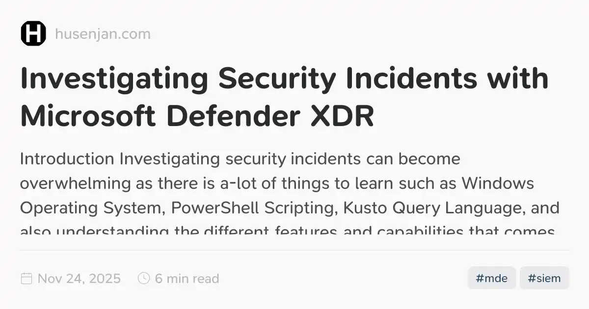 Investigating Security Incidents with Microsoft Defender XDR