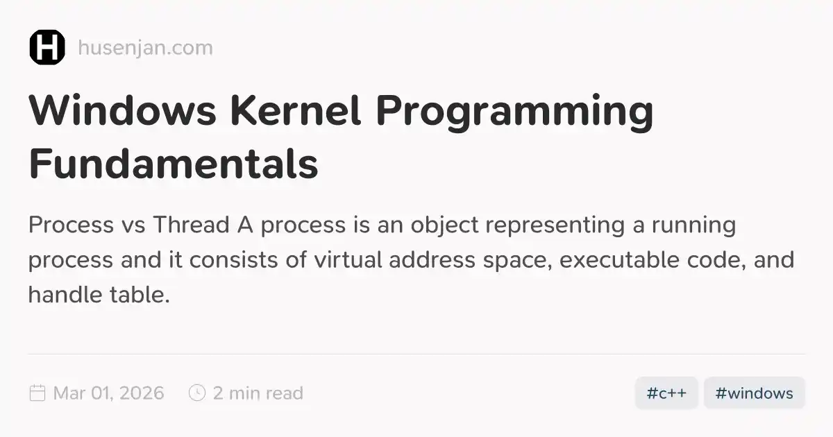 Windows Kernel Programming Fundamentals